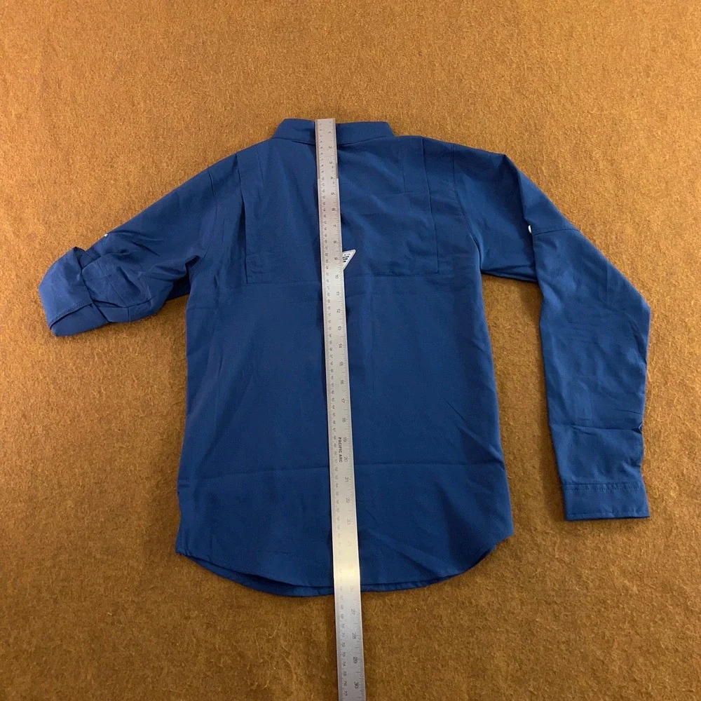 Columbia Youth Large Blue Crystal Springs PFG Long Sleeve Fishing Shirt NWT